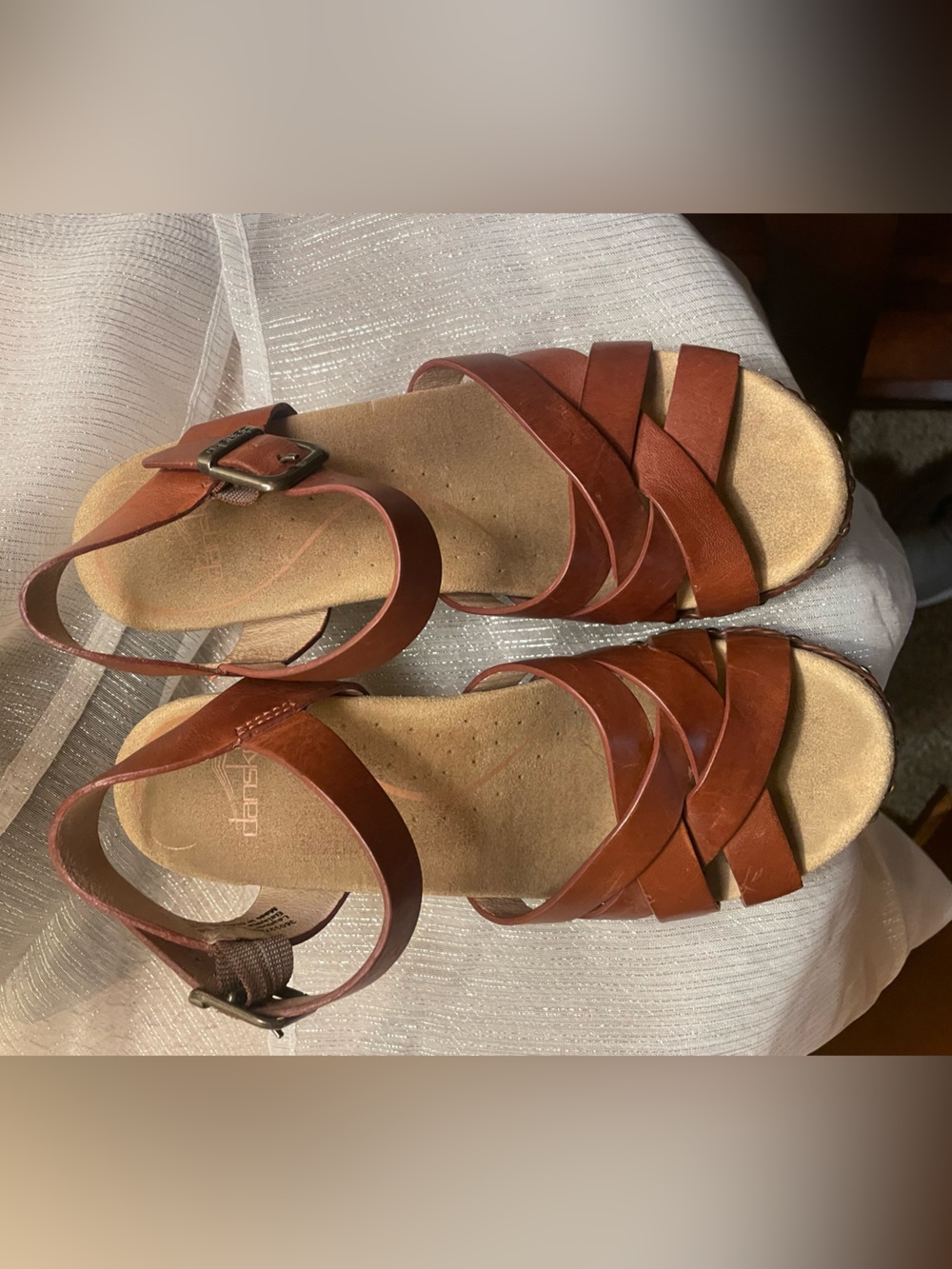 Dansko Brown Leather Strappy Ankle Sandals - Women